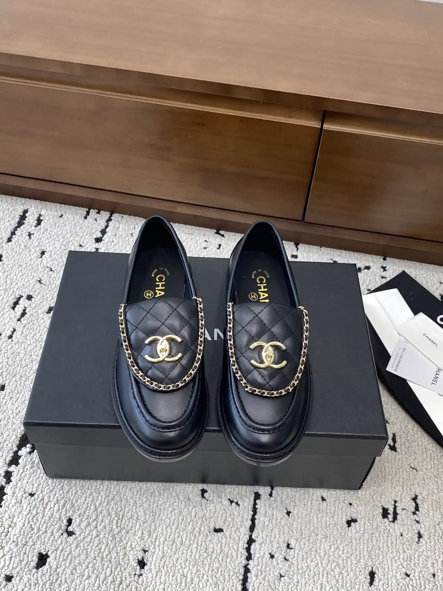 CHANEL Quilted Leather Loafers with CC Logo image 1