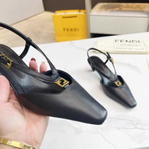 FENDI Black Slingback Low Heel Shoes image 1