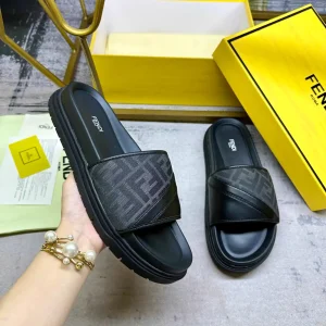 FENDI Wide Padded Strap Slide Sandals image 1