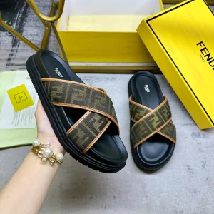 FENDI Cross Strap Slides image 1