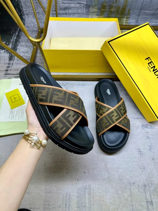 FENDI Cross Strap Slides image 1
