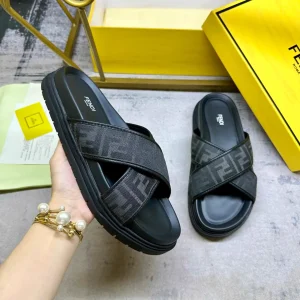FENDI Cross Strap Slides image 1