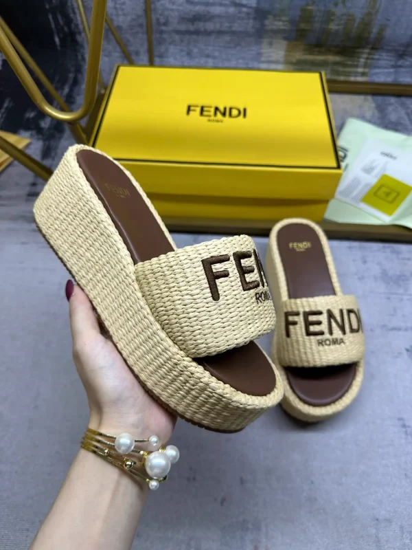 FENDI Wide Strap Platform Slide Sandals image 1