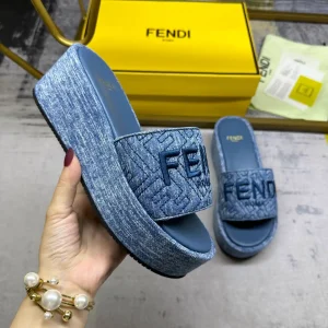 FENDI Wide Strap Platform Slide Sandals image 1