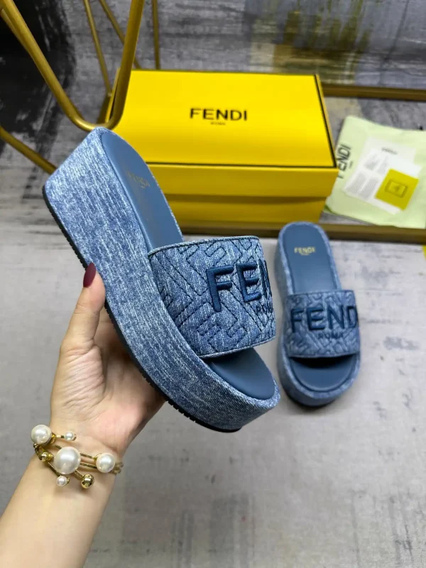 FENDI Wide Strap Platform Slide Sandals image 1