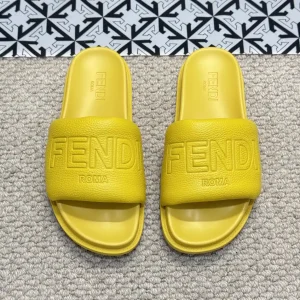 FENDI Yellow Slide Sandals image 1