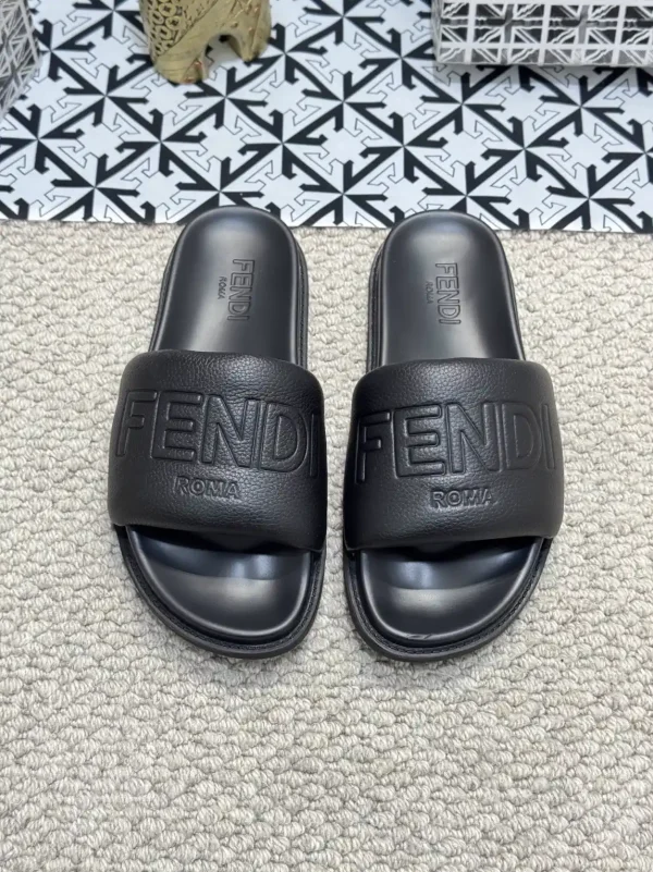 FENDI Leather Slide Sandals image 1
