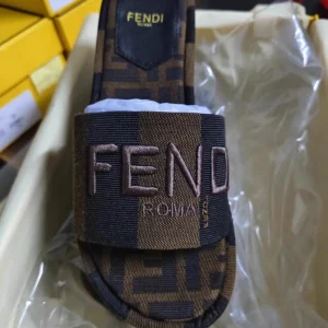 FENDI Wide Strap Platform Slide Sandals image 1