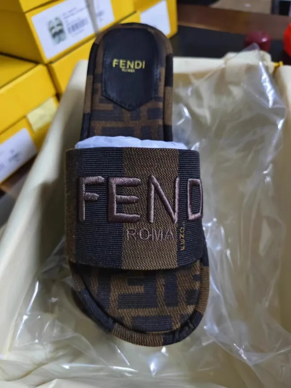 FENDI Wide Strap Platform Slide Sandals image 1
