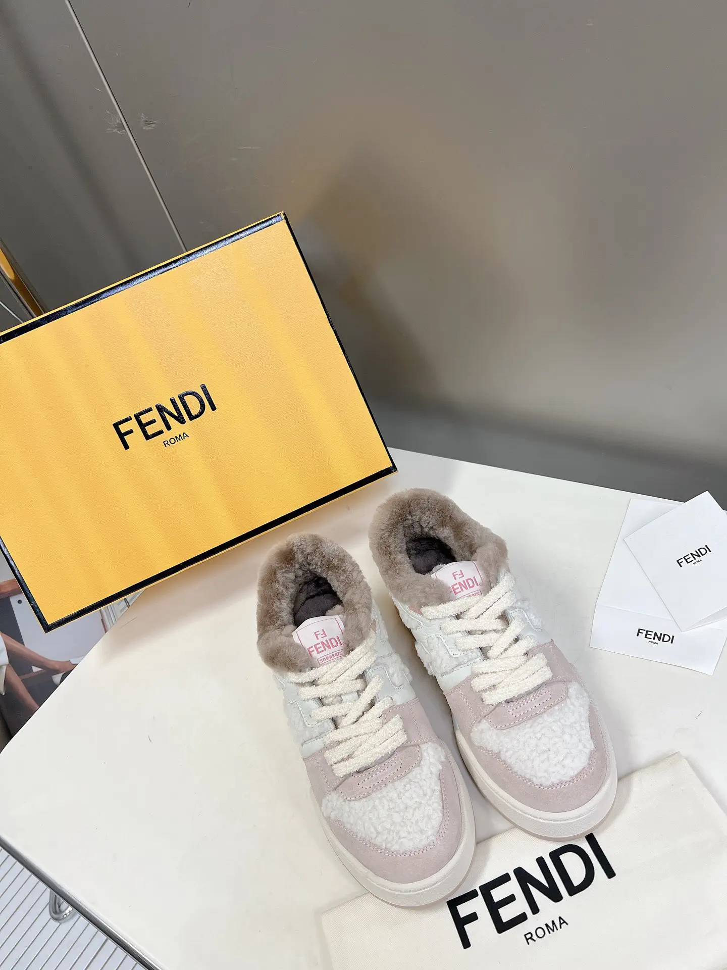 FENDI Match Casual Sneakers with Shearling Lining image 1