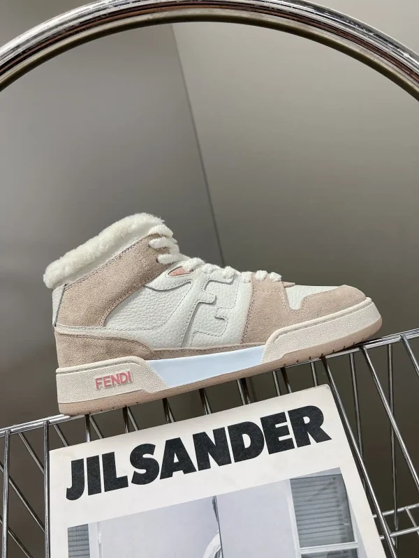 FENDI Match High Top Casual Sneakers with Shearling Lining image 1