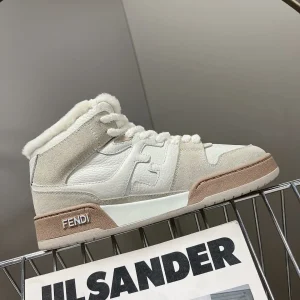 FENDI Match High Top Casual Sneakers with Shearling Lining image 1