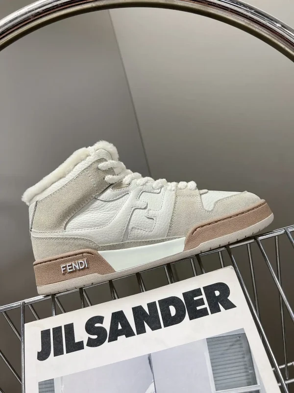 FENDI Match High Top Casual Sneakers with Shearling Lining image 1