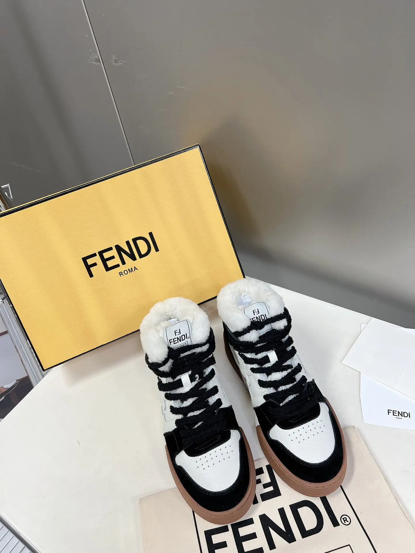 FENDI Match High-Top Casual Sneakers image 1
