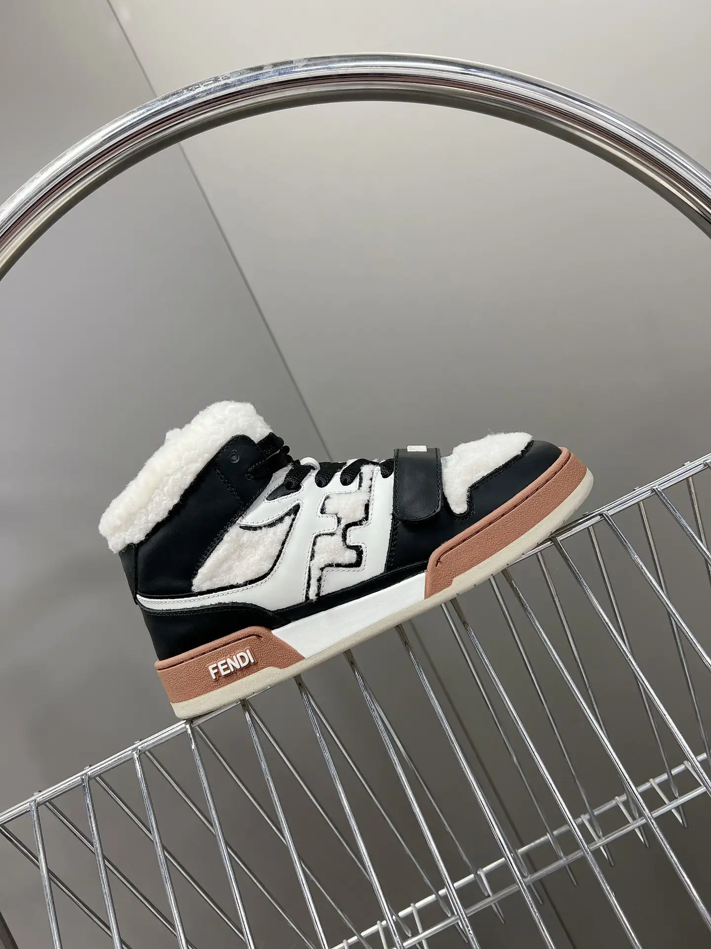 FENDI Match High-Top Casual Velcro Sneakers image 1