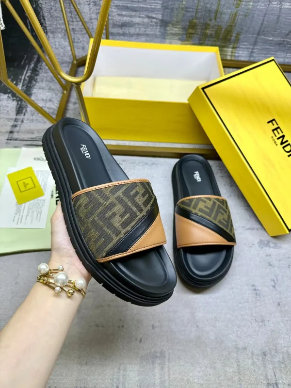 FENDI Wide Padded Strap Slide Sandals image 1