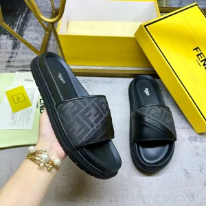FENDI Wide Padded Strap Slide Sandals image 1