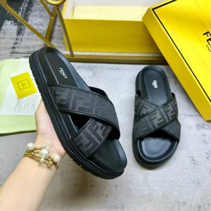 FENDI Cross-Strap Slide Sandals image 1