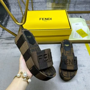 FENDI Wide Strap Platform Slide Sandals image 1