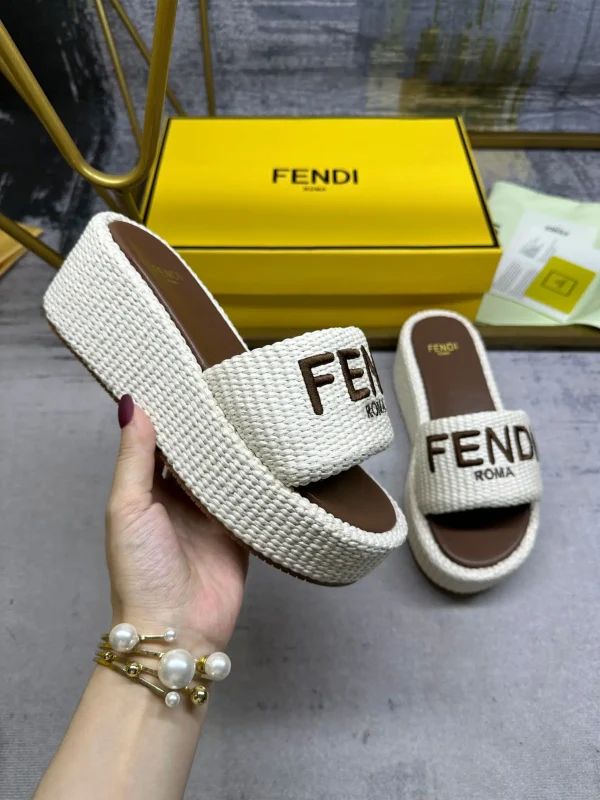 FENDI Wide Strap Platform Slide Sandals image 1