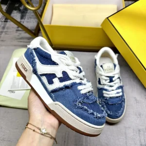 FENDI Match Lace-Up Denim Sneakers image 1