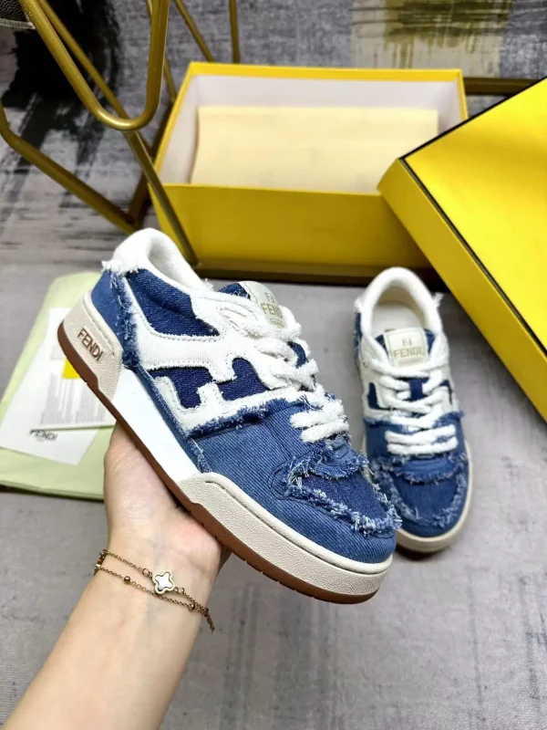 FENDI Match Lace-Up Denim Sneakers image 1