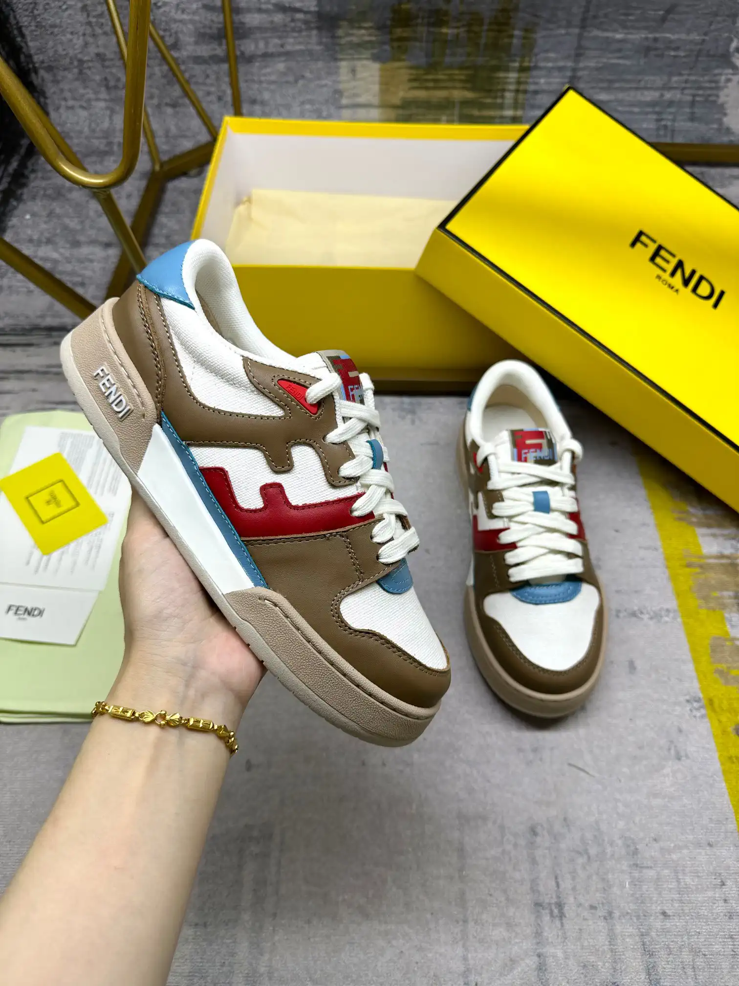 FENDI Match Lace-Up Sneakers image 1