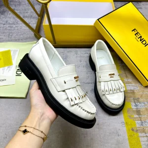 FENDI Filo College Loafers with Strap and Fringe Details image 1