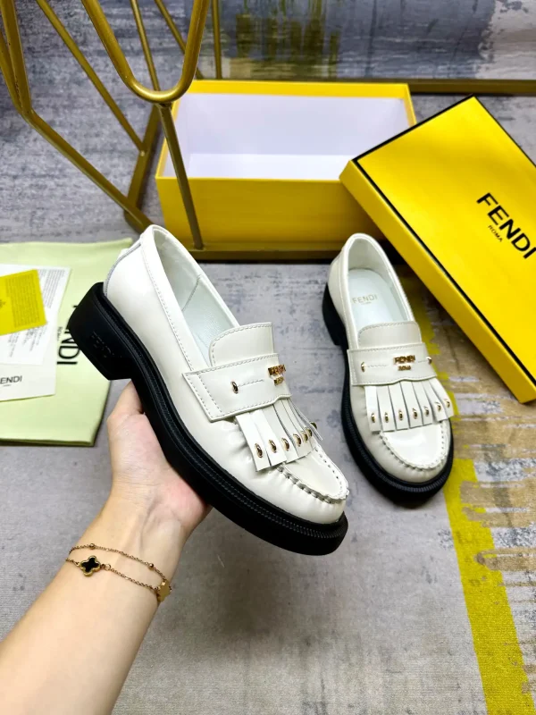FENDI Filo College Loafers with Strap and Fringe Details image 1