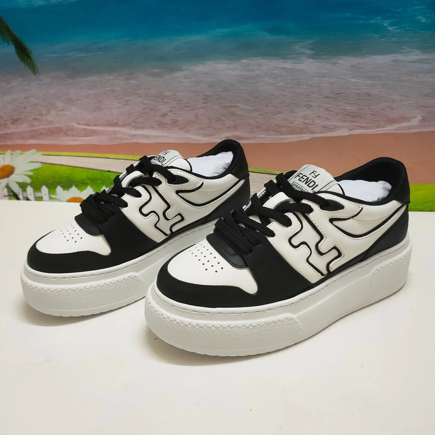Fendi Match Platform Skate Sneakers image 1