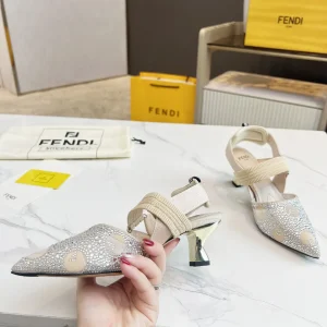 Rhinestone Slingback Kitten Heel Shoes image 1