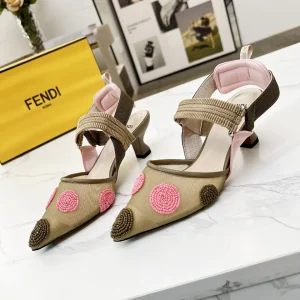 Pointed Toe Slingback Kitten Heel Shoes image 1