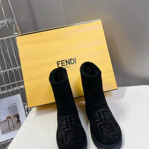 FENDI Women's FF Embossed Cowhide Winter Snow Boots image 1