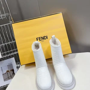 FENDI Women's Embossed Cowhide Shearling Lined Snow Boots image 1