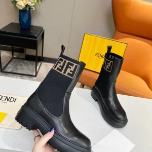 FENDI 2023 Autumn New Flyknit Spliced Fashion Martin Boots image 1