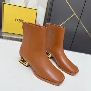 Women's Leather Ankle Boots with Decorative Heel image 1