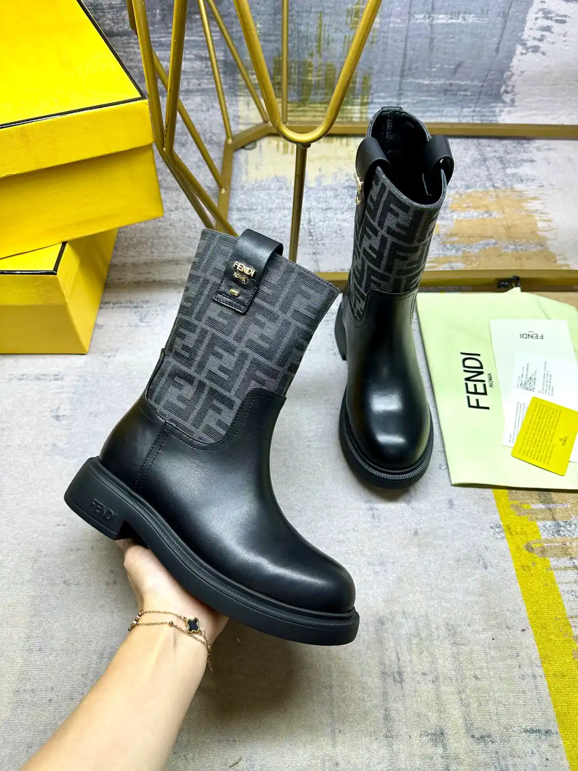 FENDI Monogram Mid-Calf Boots image 1