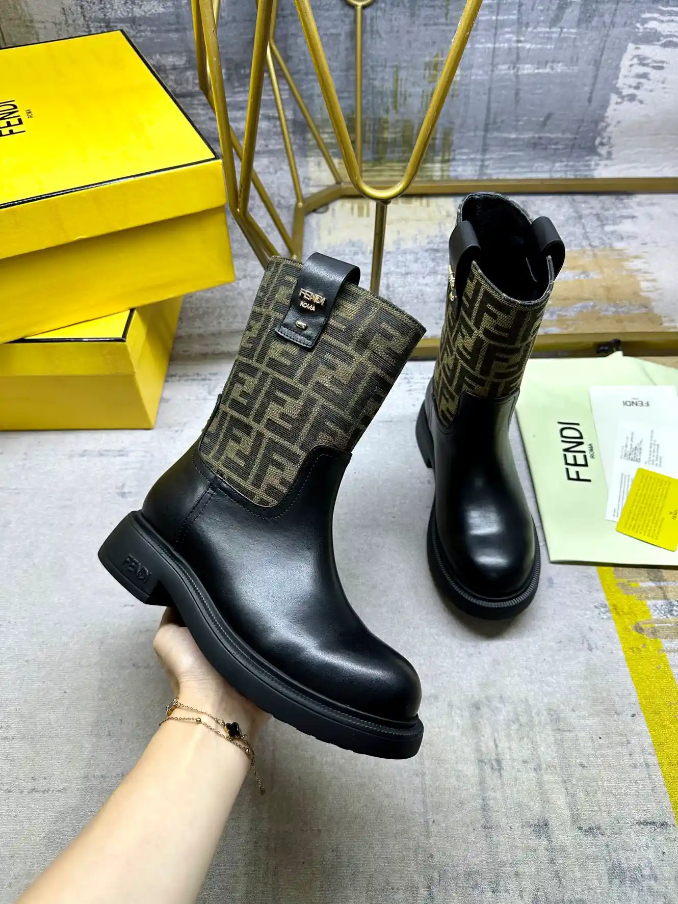 FENDI Monogram Mid-Calf Boots image 1