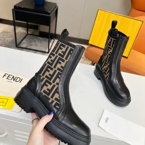 FENDI Flyknit Paneled Fashion Martin Boots image 1