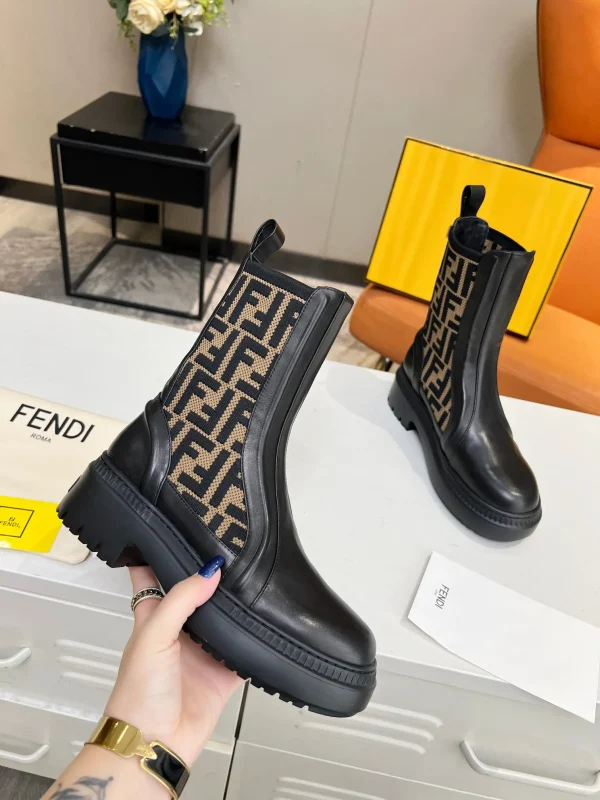 FENDI Flyknit Paneled Fashion Martin Boots image 1