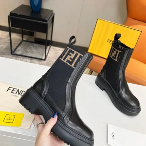 FENDI Flyknit Spliced Fashion Martin Boots image 1