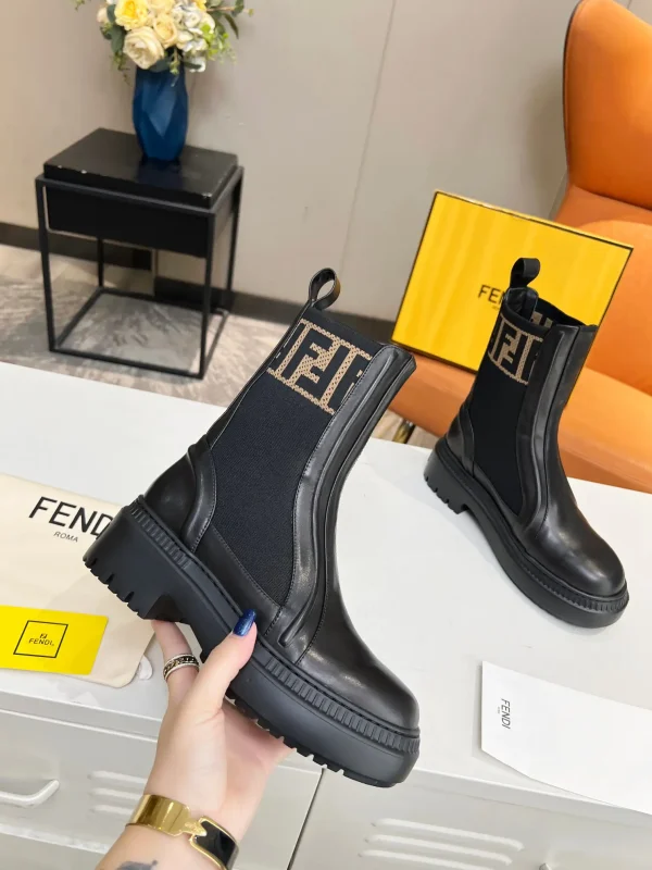 FENDI Flyknit Spliced Fashion Martin Boots image 1