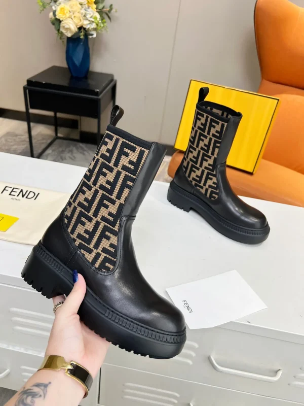 FENDI FF Monogram Platform Chelsea Boots image 1