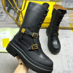 FENDI Graphy Series Black Cowhide Martin Boots image 1