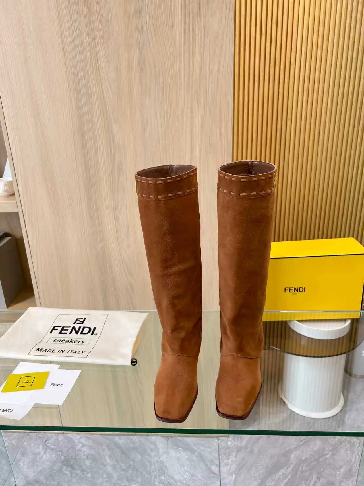 FENDI Chunky Heel Knee-High Trouser Boots image 1