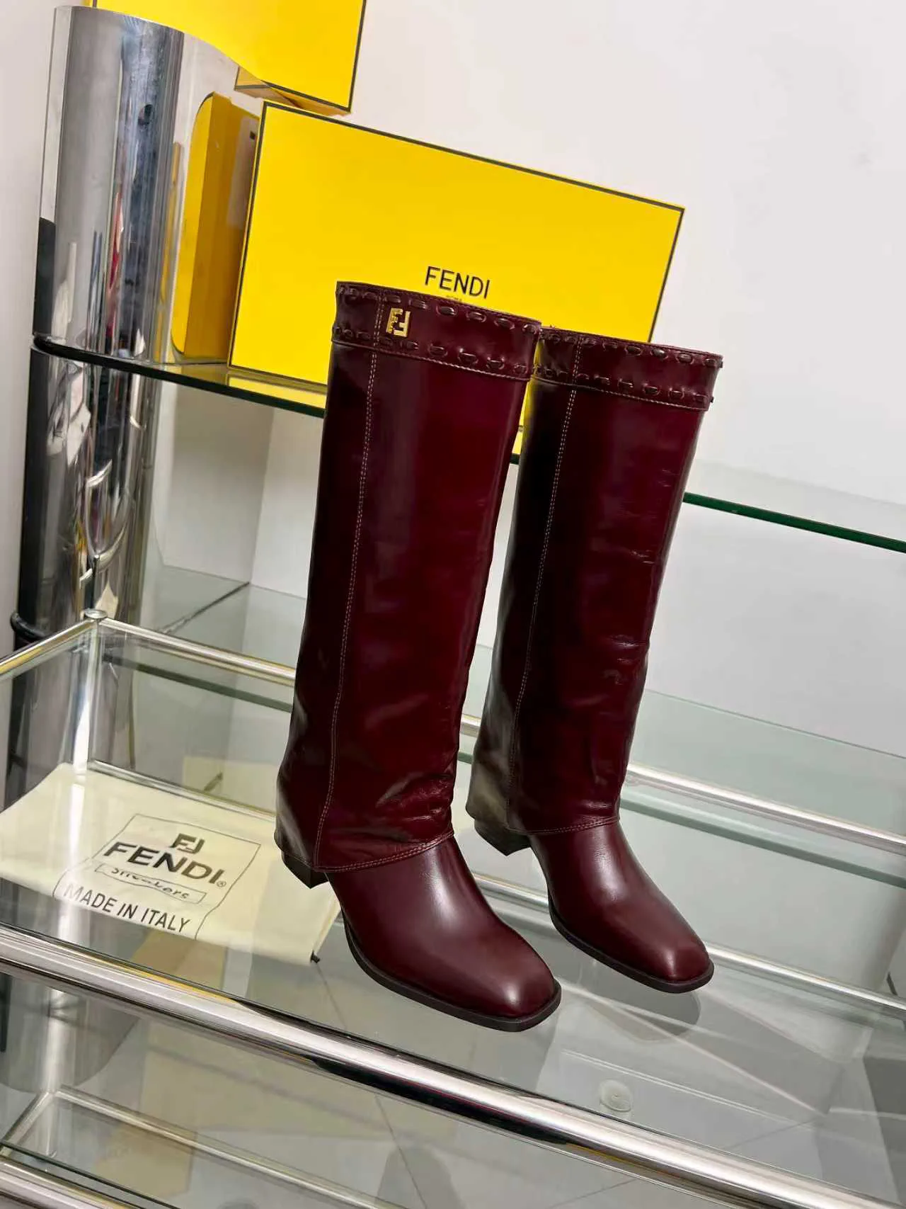 FENDI Chunky Heel Knee-High Trouser Boots image 1