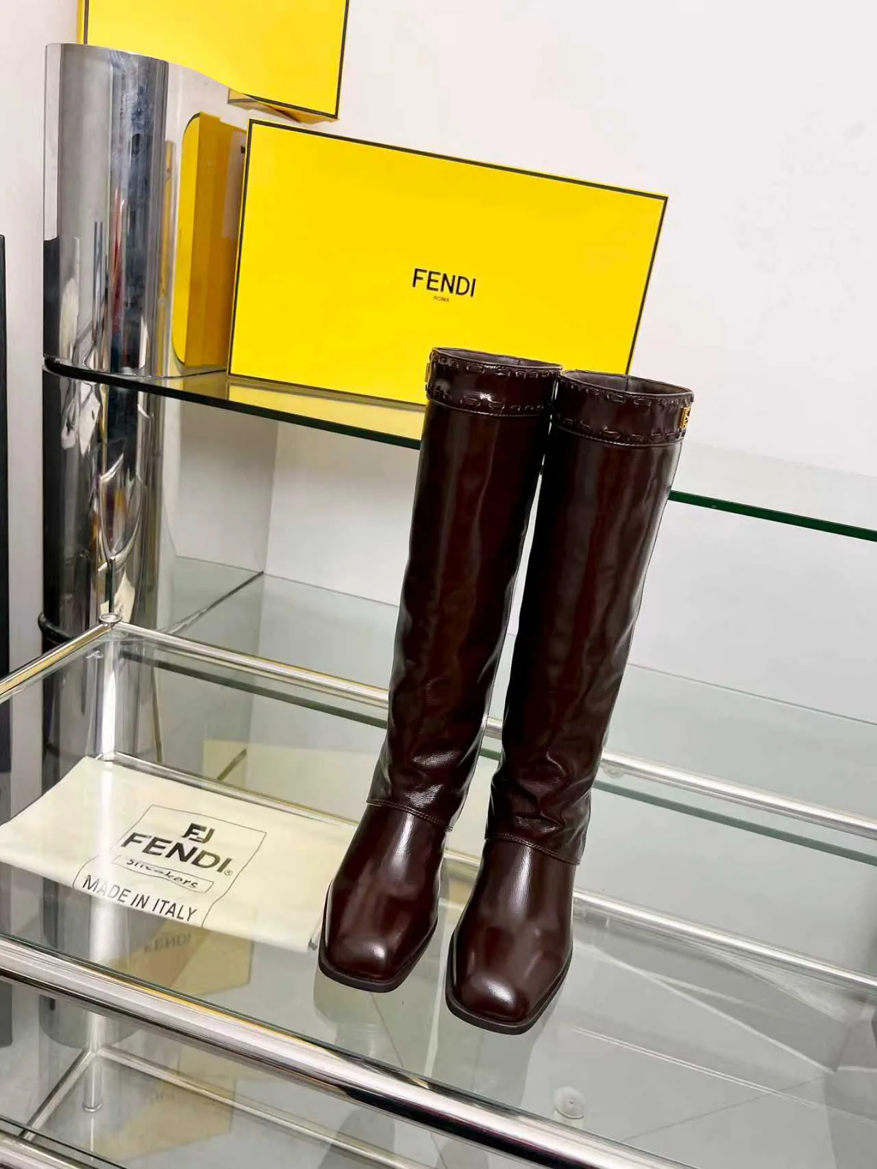 FENDI Chunky Heel Knee-High Trouser Boots image 1