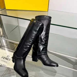FENDI Chunky Heel Cuffed Tall Boots image 1