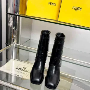 FENDI Chunky Heel Cuffed Tall Boots image 1