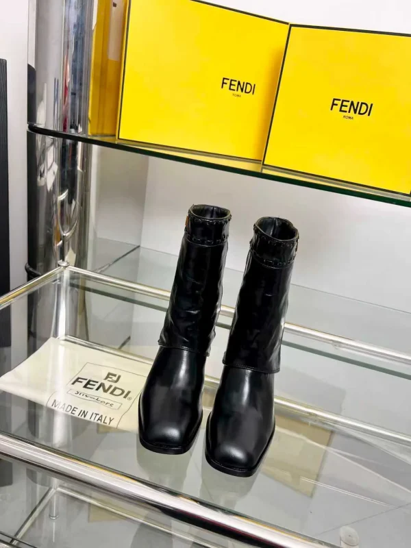 FENDI Chunky Heel Cuffed Tall Boots image 1
